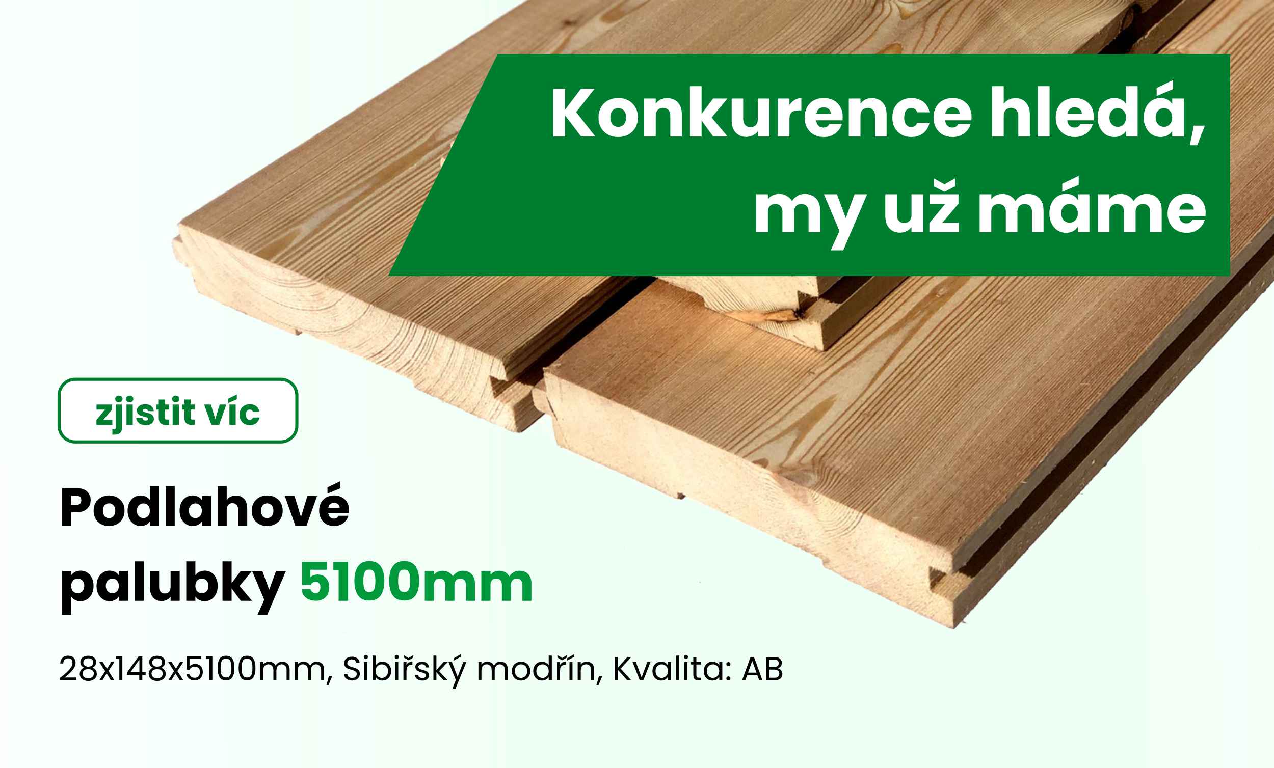 Podlahové palubky 28x148x5100mm, kvalita AB, Sibiřský modřín