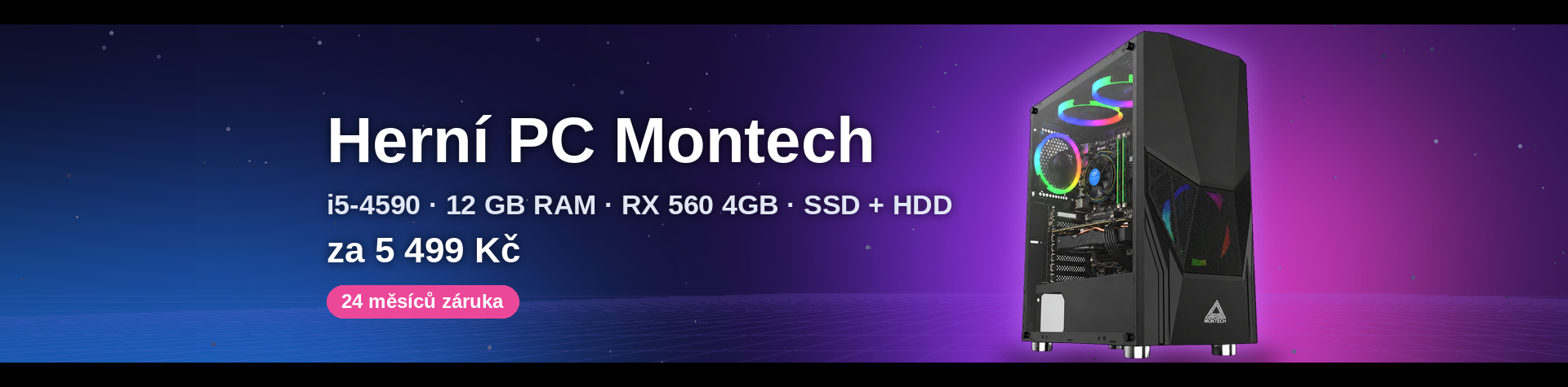 Herní PC Montech Fighter 500 – i5-4590, 12 GB, RX 560