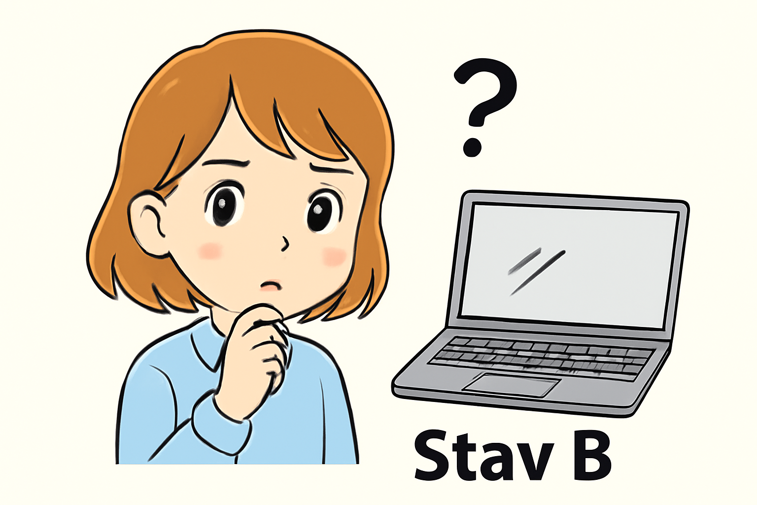 Hanička vysvětluje – stav B notebooku