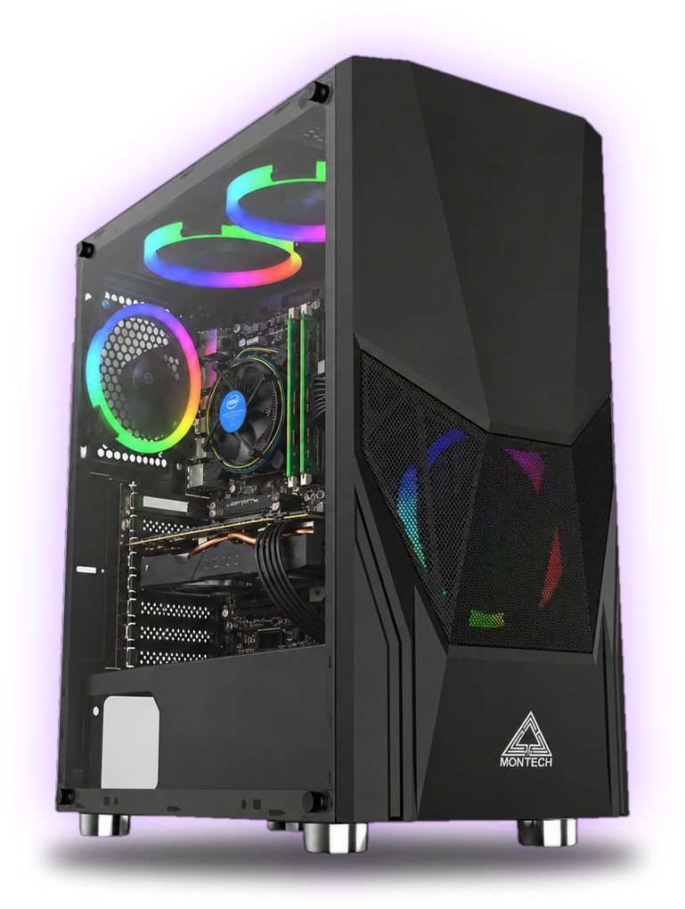 Herní PC Montech FIGHTER 500 Black s RGB ventilátory