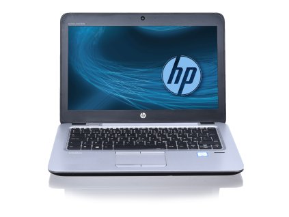 HP EliteBook 820 G3 – 12,5'' repasovaný notebook v černostříbrném provedení, s HD displejem, českou klávesnicí a logem HP na modrém pozadí obrazovky.