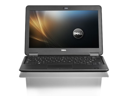 Repasovaný Dell Latitude E7240 – otevřený notebook s matným displejem, kompaktní firemní klávesnicí a touchpadem, focený z čelního pohledu na bílém pozadí