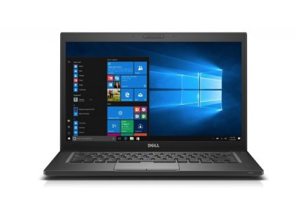 Dell Latitude 7480 – 14'' repasovaný pracovní notebook ve stavu A-, s Full HD displejem, kompaktním černým tělem a systémem Windows 10 na obrazovce. 
