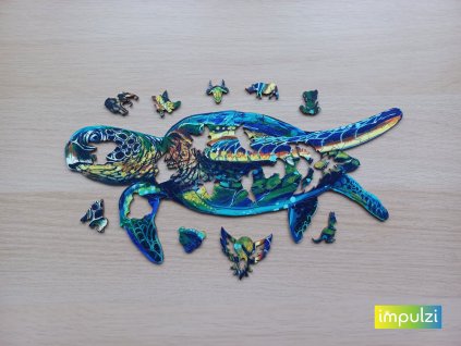 drevene puzzle koralova korytnacka