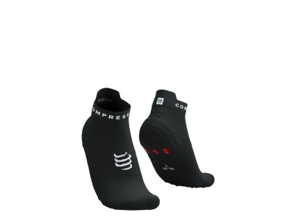 pro racing socks v4 0 run low black white t4