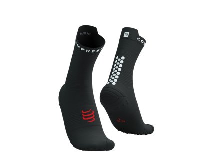 pro racing socks v4 0 run high black white t1