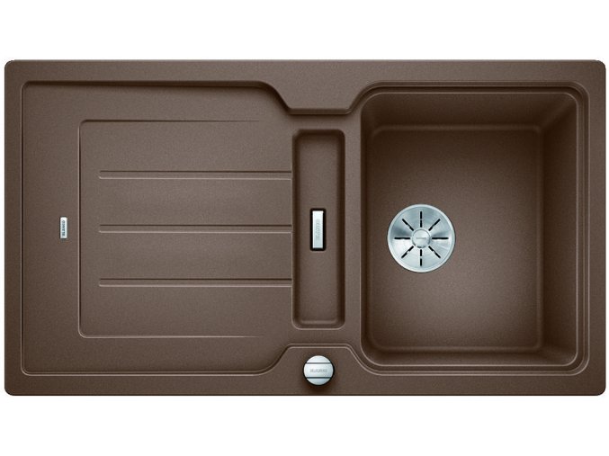 Granitový dřez Blanco CLASSIC Neo 5 S InFino muškát + krájecí deska kompozit SmartCut a excentr 524023  + Sanitární silikon + Designové masivní dřevěné krájecí prkénko z akácie