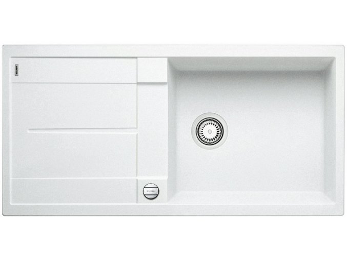 Granitový dřez Blanco METRA XL 6 S bílá s excentrem 515280  + Sanitární silikon + Designové masivní dřevěné krájecí prkénko z akácie