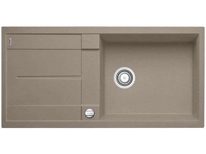 Granitový dřez Blanco METRA XL 6 S tartufo s excentrem 517360  + Sanitární silikon + Designové masivní dřevěné krájecí prkénko z akácie