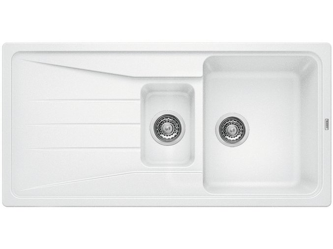 Granitový dřez Blanco SONA 6 S bílá 519855  + Sanitární silikon + Designové masivní dřevěné krájecí prkénko z akácie