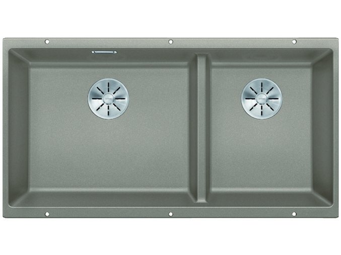 Granitový dřez Blanco SUBLINE 480/320 U InFino tartufo dřez vlevo 523591  + Sanitární silikon + Designové masivní dřevěné krájecí prkénko z akácie