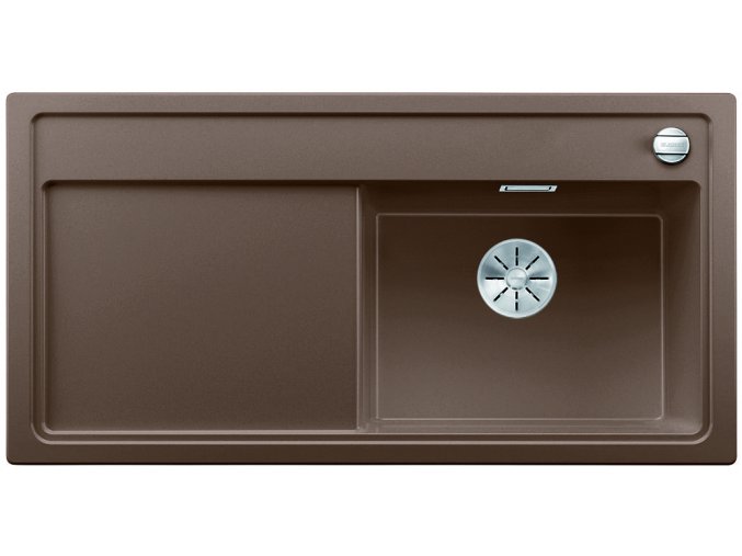 Granitový dřez Blanco ZENAR XL 6 S InFino muškát dřez vpravo + skleněná krájecí deska černá, misky a excentr 523952  + Sanitární silikon + Designové masivní dřevěné krájecí prkénko z akácie