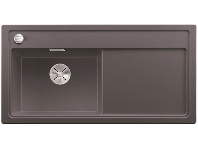Granitový dřez Blanco ZENAR XL 6 S InFino šedá skála dřez vlevo s excentrem 523996  + Sanitární silikon + Designové masivní dřevěné krájecí prkénko z akácie