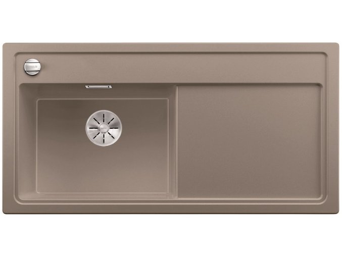 Granitový dřez Blanco ZENAR XL 6 S InFino tartufo dřez vlevo s excentrem 524007  + Sanitární silikon + Designové masivní dřevěné krájecí prkénko z akácie