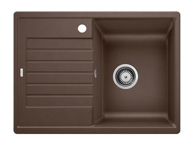 Granitový dřez Blanco ZIA 45 S Compact káva  + Sanitární silikon + Designové masivní dřevěné krájecí prkénko z akácie