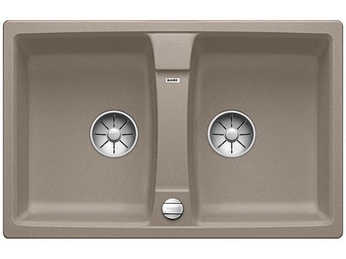 Granitový dřez Blanco LEXA 8 InFino tartufo s excentrem 524957  + Sanitární silikon + Designové masivní dřevěné krájecí prkénko z akácie