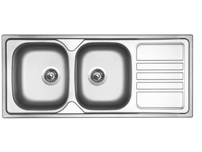 Nerezový dřez Sinks OKIO 1160 DUO V 0,6mm matný  + Čistící pasta pro nerezové dřezy SINKS