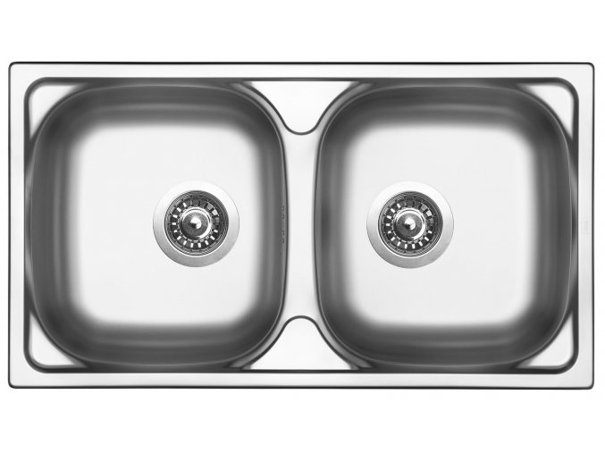 Nerezový dřez Sinks OKIO 780 DUO V 0,5mm matný  + Čistící pasta pro nerezové dřezy SINKS