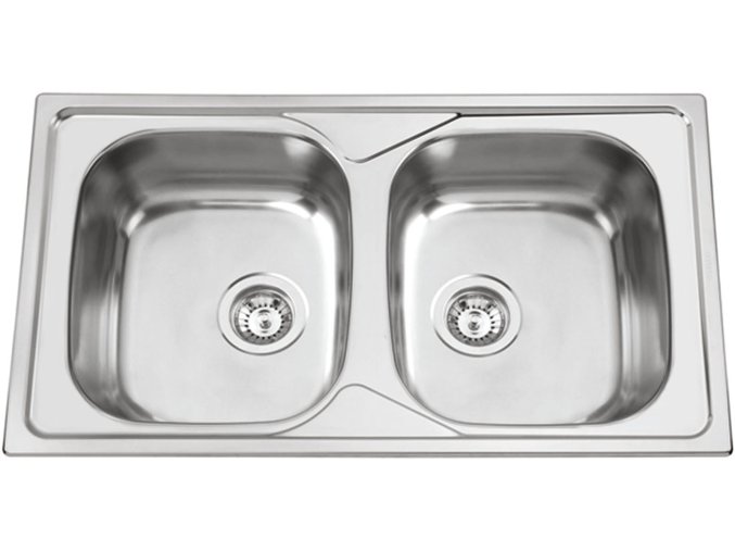 Nerezový dřez Sinks OKIO 860 DUO V 0,6mm matný  + Čistící pasta pro nerezové dřezy SINKS