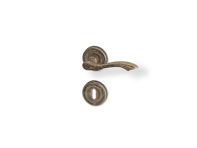 AGL00710 ACT Dveřní klika Rustik bronz matná patina kulatá rozeta BB