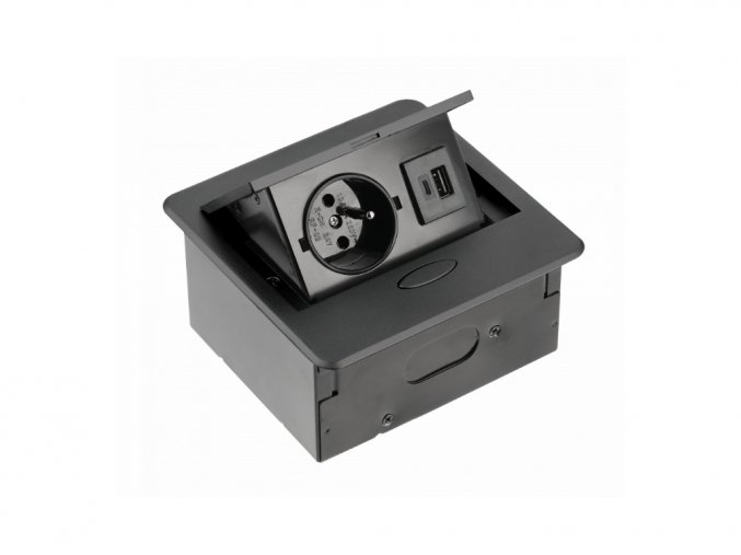 Vyklopna zasuvka BOX MINI A+C cerna