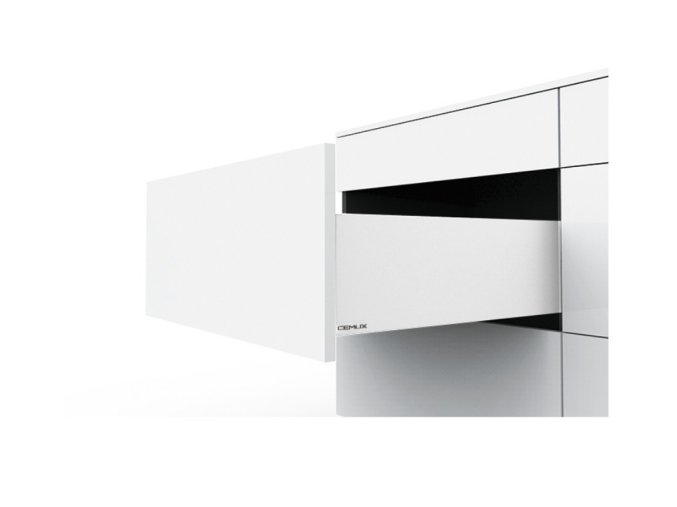 zasuvka h box s bocnici vyska 167 mm barva bila