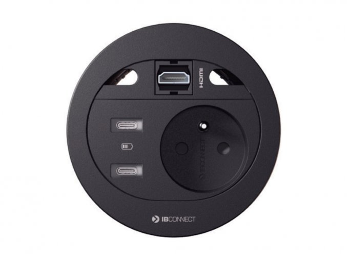 elektro zasuvka divus 1x230 + 2x usb nab. c + hdmi + kabelova pruchodka