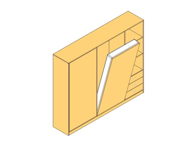Sklopný postelový zvedák bílý detail