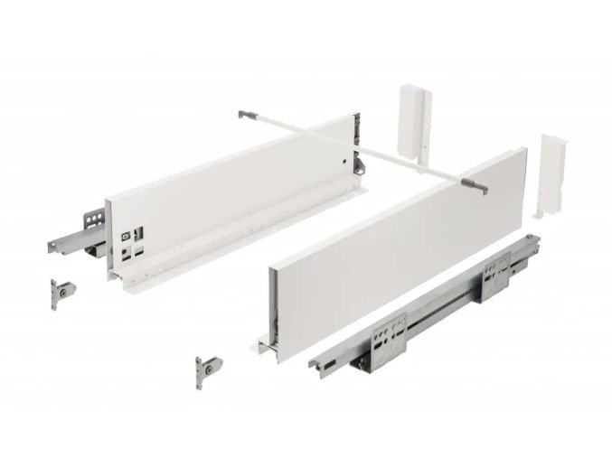 Zásuvka s bočnici AXIS PRO PUSH to OPEN, výška 116 mm - barva bílá