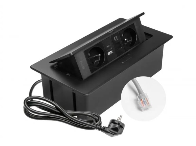 Zásuvka Multibox RJ45 černá 1
