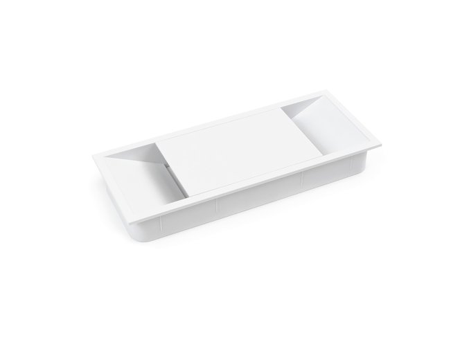 Průchodka kabelů Plas do stolu hranatá bílá