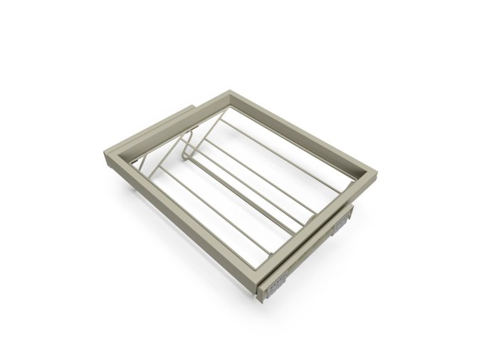 Výsuvný botník do skříně s kovovým rámem a tlumeným dovíráním – béžový (60 / 80 / 90 cm)