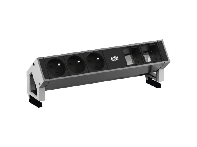 738 3 elektro zasuvka bachmann desk 2 3x 230v 2x uziv modul nerez 902 405
