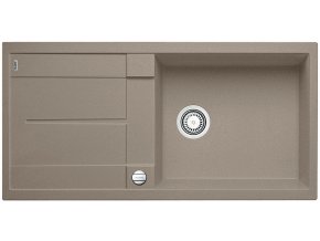 Granitový dřez Blanco METRA XL 6 S tartufo s excentrem 517360  + Sanitární silikon + Designové masivní dřevěné krájecí prkénko z akácie