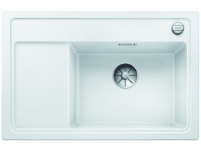 Granitový dřez Blanco ZENAR XL 6 S Compact InFino bílá dřez vpravo s excentrem 523778  + Sanitární silikon + Designové masivní dřevěné krájecí prkénko z akácie