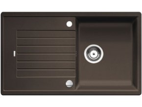 Granitový dřez Blanco ZIA 5 S káva s excentrem  + Sanitární silikon + Designové masivní dřevěné krájecí prkénko z akácie