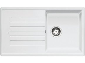 Granitový dřez Blanco ZIA 5 S bílá 520515  + Sanitární silikon + Designové masivní dřevěné krájecí prkénko z akácie