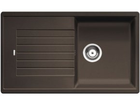 Granitový dřez Blanco ZIA 5 S káva  + Sanitární silikon + Designové masivní dřevěné krájecí prkénko z akácie