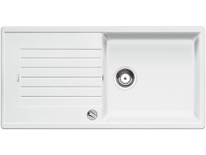 Granitový dřez Blanco ZIA XL 6 S bílá s excentrem 517561  + Sanitární silikon + Designové masivní dřevěné krájecí prkénko z akácie