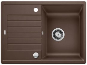 Granitový dřez Blanco ZIA 45 S Compact káva s excentrem  + Sanitární silikon + Designové masivní dřevěné krájecí prkénko z akácie