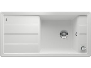 Granitový dřez Blanco FARON XL 6 S InFino bílá s excentrem 524787  + Sanitární silikon + Designové masivní dřevěné krájecí prkénko z akácie