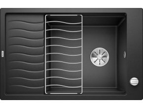 Granitový dřez Blanco ELON XL 6 S InFino antracit s excentrem + příslušenstvím  + Sanitární silikon + Designové masivní dřevěné krájecí prkénko z akácie