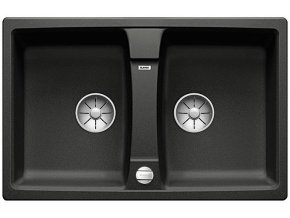 Granitový dřez Blanco LEXA 8 InFino antracit s excentrem 524950  + Sanitární silikon + Designové masivní dřevěné krájecí prkénko z akácie