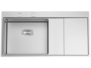 Nerezový dřez Sinks XERON 1000 levý 1,2mm s excentrem  + Čistící pasta pro nerezové dřezy SINKS + Designové masivní dřevěné krájecí prkénko z akácie