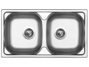 Nerezový dřez Sinks OKIO 780 DUO V 0,5mm matný  + Čistící pasta pro nerezové dřezy SINKS