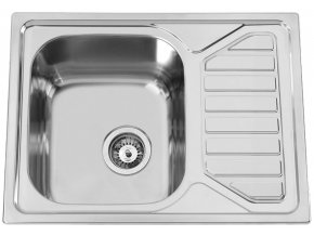 Nerezový dřez Sinks OKIOPLUS 650 V 0,7mm leštěný  + Čistící pasta pro nerezové dřezy SINKS + Designové masivní dřevěné krájecí prkénko z akácie