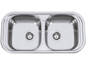 Nerezový dřez Sinks SEVILLA 860 DUO V 0,6mm matný  + Čistící pasta pro nerezové dřezy SINKS