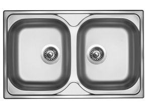 Nerezový dřez Sinks CLASSIC 800 DUO V 0,6mm matný  + Čistící pasta pro nerezové dřezy SINKS