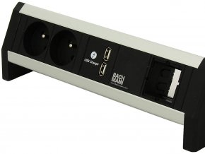 29529 2 elektro zasuvka bachmann desk 1 2x 230v 2x usb nabijecka 1x slot 902 0185