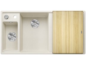 Blanco AXIA III 6 S-F silgranit bílá soft dřez vlevo s ex, dřevěná deska